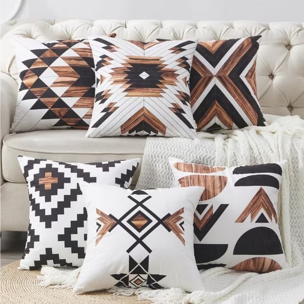 🤍 Southwestern Geometric Pillow Covers 18” x 18” | Boho Rustic Decor